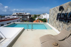 Fancy & Modern Apartment Playa del Carmen Rooftop Pool, Gym, Lounge Area & Sunbeds